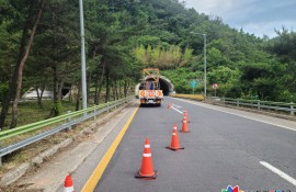 터널 벽면 및 노면세척작업