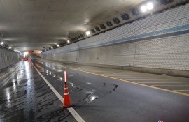 지하차도 벽면 세척작업