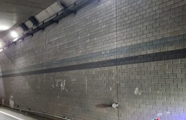 지하차도 램프 구간 벽면 세척작업